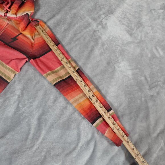 Aviator Nation Serape Bolt Striped Hoodie Womens XS Made In USA Faded Multicolor - Picture 12 of 12